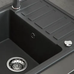 Spülbecken Schwarz 57.5 x 46 cm mit Trockenplatz Bergström