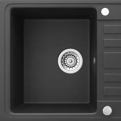 Spülbecken Schwarz 57.5 x 46 cm mit Trockenplatz Bergström