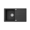 Spülbecken Schwarz 76.5 x 46 cm mit Trockenplatz Bergström