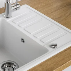 Spülbecken Weiß 57.5 x 46 cm mit Trockenplatz Bergström