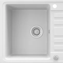 Spülbecken Weiß 57.5 x 46 cm mit Trockenplatz Bergström