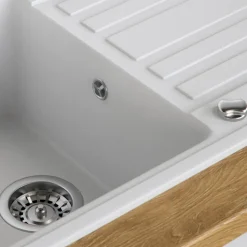 Spülbecken Weiß 76.5 x 46 cm mit Trockenplatz Bergström