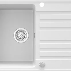 Spülbecken Weiß 76.5 x 46 cm mit Trockenplatz Bergström