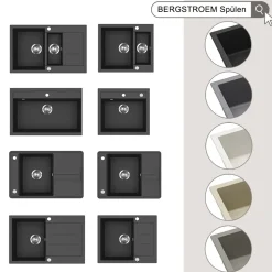 Spülbecken Kyoto Beton 78 x 50 cm Bergström