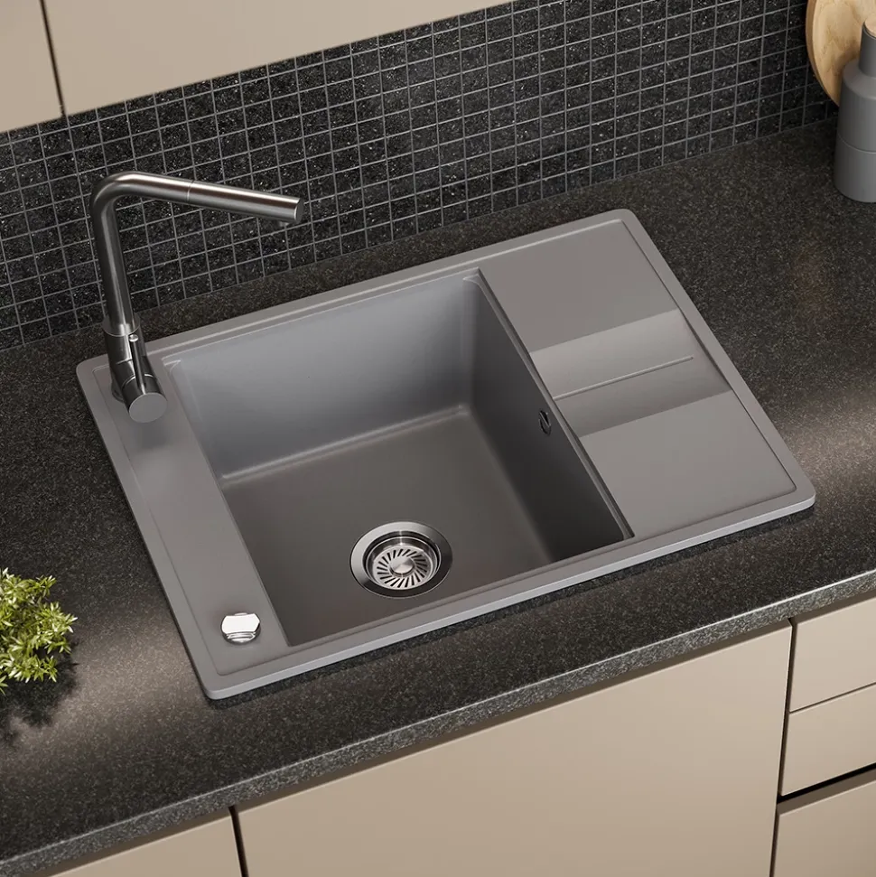 Spülbecken Osaka Grau 67 x 50 cm Bergström