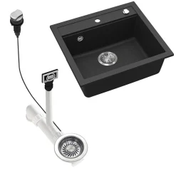 Spülbecken Paris Schwarz 57 x 51 cm Bergström