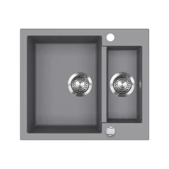 Spülbecken Prag Grau 58 x 50 cm mit 2 Spülen Bergström