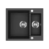 Spülbecken Prag Schwarz 58 x 50 cm mit 2 Spülen Bergström