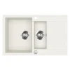 Spülbecken Seattle Weiß 80 x 50 cm mit 2 Spülbecken & Trockenplatz Bergström