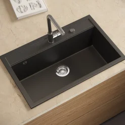 Spülbecken Sydney Schwarz 80 x 51 cm Bergström