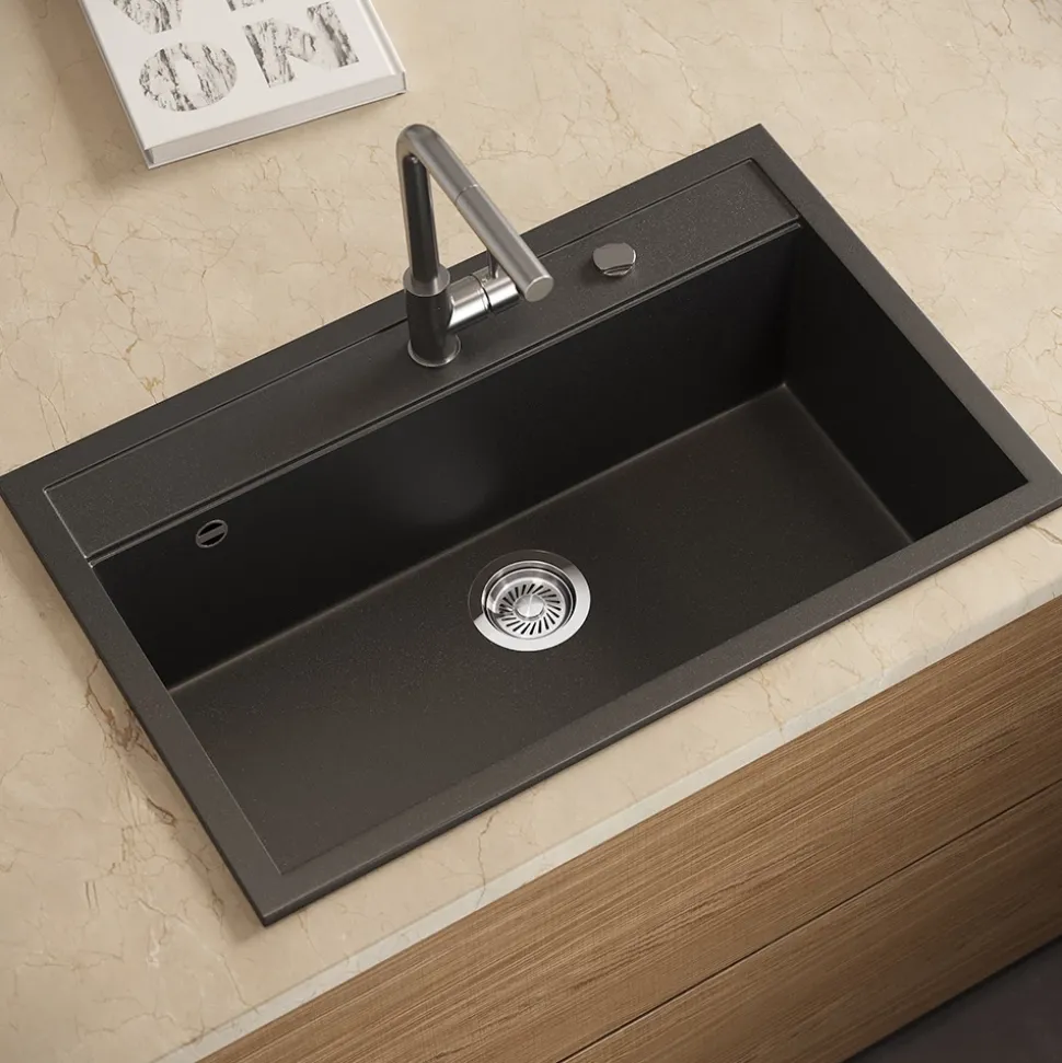 Spülbecken Sydney Schwarz 80 x 51 cm Bergström