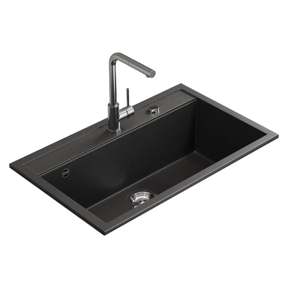 Spülbecken Sydney Schwarz 80 x 51 cm Bergström