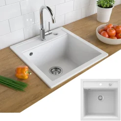 Spülbecken Tesa Weiß 49 x 51 cm Bergström