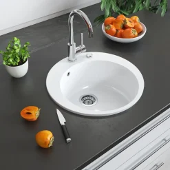 Spülbecken Valencia Weiß 50.5 x 50.5 cm Rund Bergström