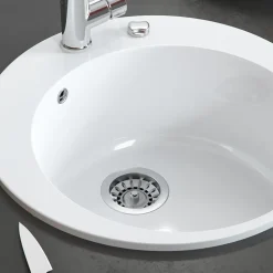 Spülbecken Valencia Weiß 50.5 x 50.5 cm Rund Bergström