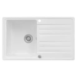 Spülbecken Valencia Weiß 76.5 x 46 cm mit Trockenplatz Bergström