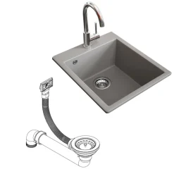 Spülbecken Venice Beton 42.5 x 50 cm Bergström