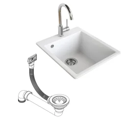 Spülbecken Venice Weiß 42.5 x 50 cm Bergström