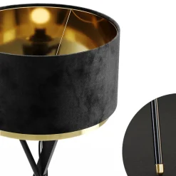 Stehlampe Goldamo Schwarz Vicco