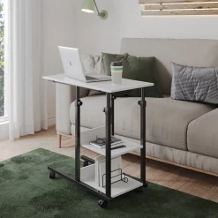 Stubentisch Liam Weiß 89 x 40 cm mit Rollen Vicco