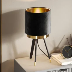 Tischlampe Goldamo Schwarz 23 x 46 cm 2er-Set Vicco