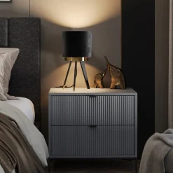 Tischlampe Goldamo Schwarz 23 x 46 cm 2er-Set Vicco