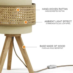 Tischlampe Morten Creme 26 x 45 cm mit Standfuß Vicco