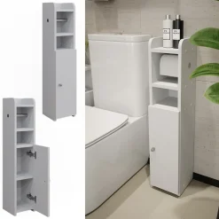 Toilettenpapierschrank Fynn Weiß 17.6 x 82.2 cm mit 1 Tür Vicco