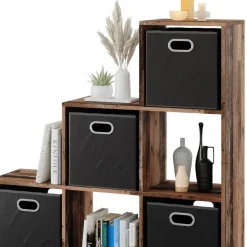 Treppenregal Antikholz 107.2 x 107.8 cm mit 4 Faltboxen Vicco