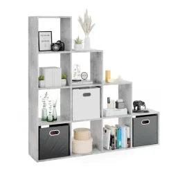 Treppenregal Beton 142.5 x 140 cm Vicco