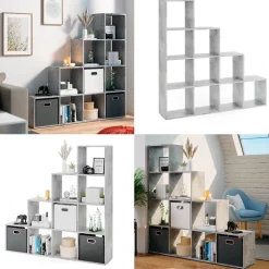 Treppenregal Beton 142.5 x 140 cm Vicco