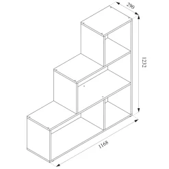 Treppenregal Grau 116.8 x 123.2 cm Vicco
