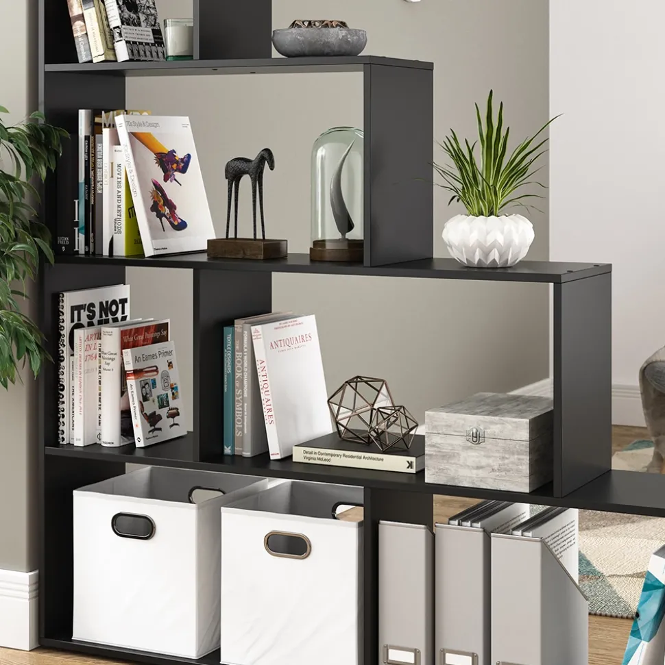 Treppenregal Schwarz 163 x 155 cm Vicco