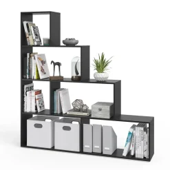 Treppenregal Schwarz 163 x 155 cm Vicco