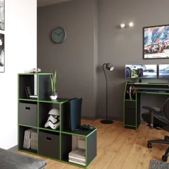 Treppenregal Schwarz/Grün 107.2 x 107.8 cm Vicco