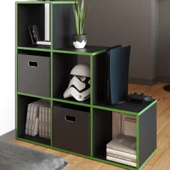 Treppenregal Schwarz/Grün 107.2 x 107.8 cm Vicco