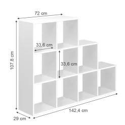 Treppenregal Weiß 142.4 x 107.8 cm Vicco