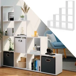 Treppenregal Weiß 142.5 x 140 cm Vicco