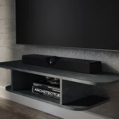 Tv-Schrank Lorio Schwarz Beton 105 x 18.2 cm offene Fächer Vicco