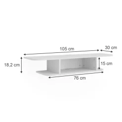 Tv-Schrank Lorio Weiß 105 x 18.2 cm offene Fächer Vicco