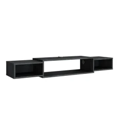 TV-Schrank Nordic Schwarz Beton 139.7 x 20.3 cm mit offenen Regalen Vicco