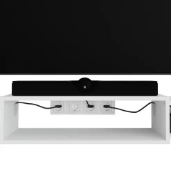 TV-Schrank Nordic Weiß 139.7 x 20.3 cm mit offenen Regalen Vicco