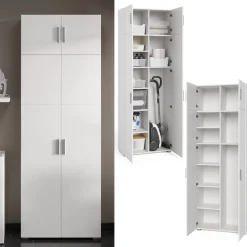 Universalschrank Ingo Weiß 80 x 182.4 cm mit Schrankaufsatz Vicco