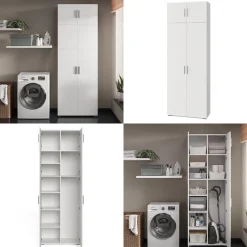 Universalschrank Ingo Weiß 80 x 182.4 cm mit Schrankaufsatz Vicco