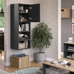 Universalschrank Wido Anthrazit/Sonoma 40.2 x 120 cm mit einer Tür Vicco