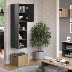 Universalschrank Wido Anthrazit/Sonoma 30.2 x 120 cm mit einer Tür Vicco