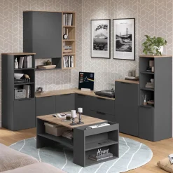 Universalschrank Wido Anthrazit/Sonoma 30.2 x 120 cm mit einer Tür Vicco