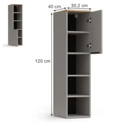 Universalschrank Wido Greige 30.2 x 120 cm mit einer Tür Vicco