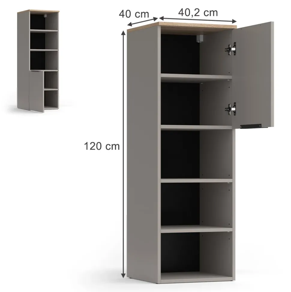 Universalschrank Wido Greige 40.2 x 120 cm mit einer Tür Vicco