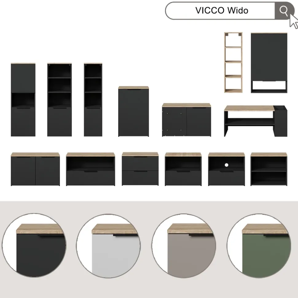 Universalschrank Wido Greige 40.2 x 120 cm mit einer Tür Vicco